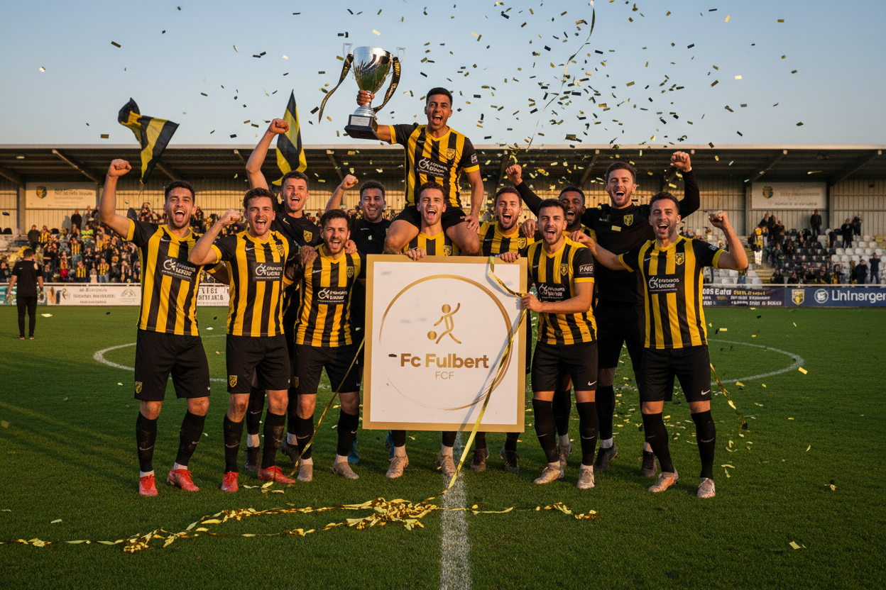 Célébration des joueurs du FC Fulbert après la victoire 3-1 contre l'AS Chartres